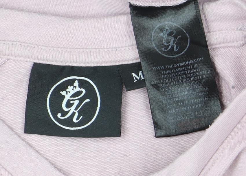 SikSilk Men's Pink Slim Fit Cotton Stretch Crew Neck T-Shirt Size M