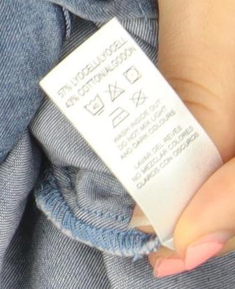 Leigh Tucker Willow Girls Blue Chambray Cotton Jumpsuit 8-9 Years Buttoned