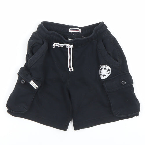 Converse Boys Black Cargo Jersey Shorts 5-6 Years Elastic Waist Comfort Fit