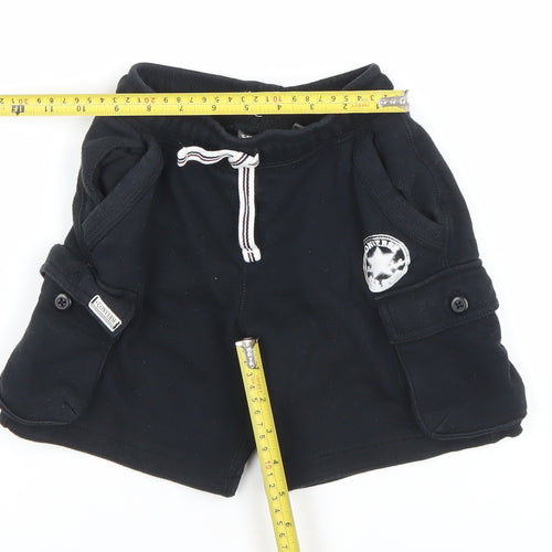 Converse Boys Black Cargo Jersey Shorts 5-6 Years Elastic Waist Comfort Fit