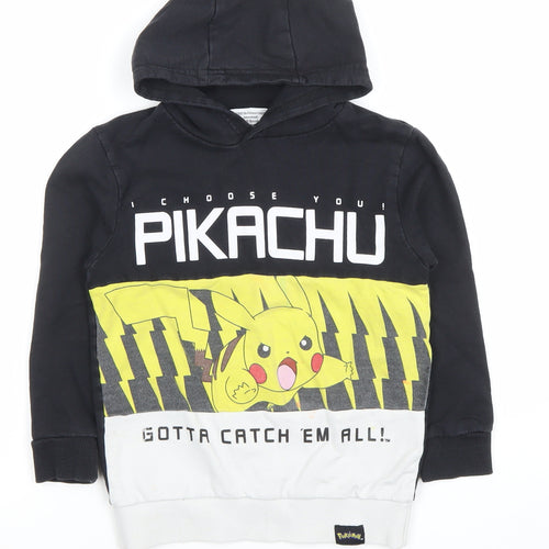 George Pokémon Boys Black Pikachu Pullover Hoodie 7-8 Years