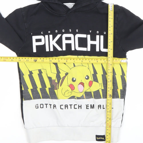 George Pokémon Boys Black Pikachu Pullover Hoodie 7-8 Years