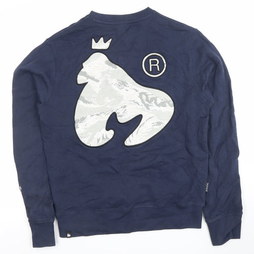 Money Mens Blue Graphic Logo Crew Neck Sweatshirt Size M