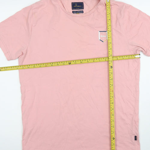 XV Kings Men’s Pink Cotton Crew Neck Short Sleeve T-Shirt Size L