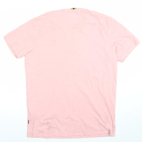 XV Kings Men’s Pink Cotton Crew Neck Short Sleeve T-Shirt Size L
