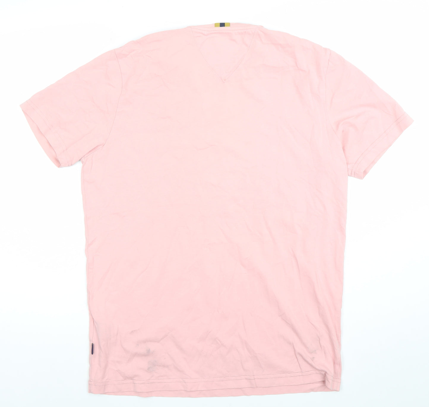 XV Kings Men’s Pink Cotton Crew Neck Short Sleeve T-Shirt Size L