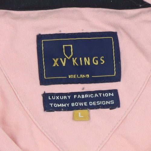 XV Kings Men’s Pink Cotton Crew Neck Short Sleeve T-Shirt Size L