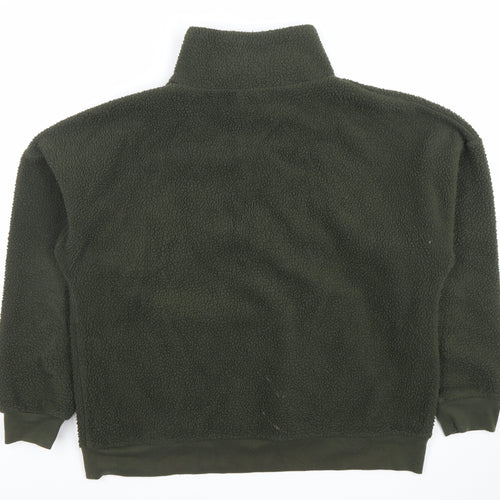Dunnes Women Khaki Fleece 1/4 Zip Pullover Sweatshirt Size S