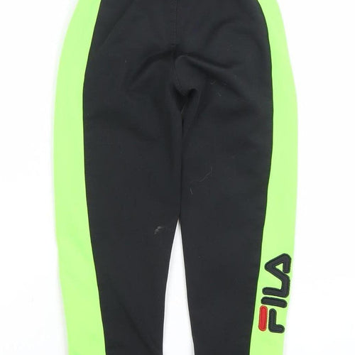 Fila Boys Black Green Jogger Active Trousers 6 Years