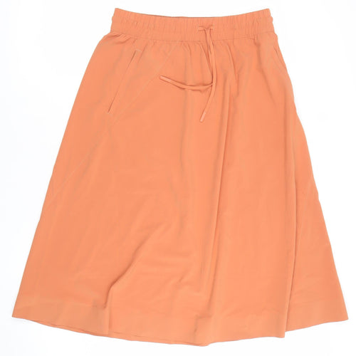Athleta Women's Orange Nylon Stretch A-Line Skirt Size 8
