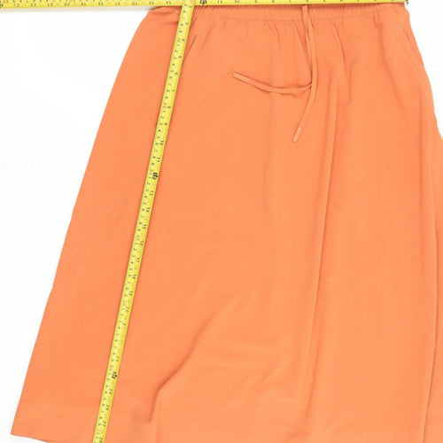 Athleta Women's Orange Nylon Stretch A-Line Skirt Size 8