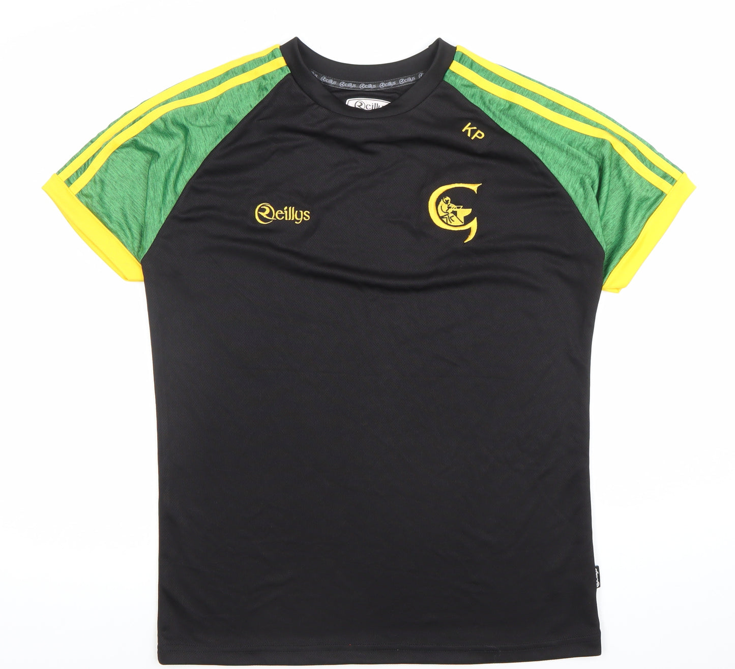 O'Neills Mens Black Green Short Sleeve Athletic Jersey T-Shirt Size M