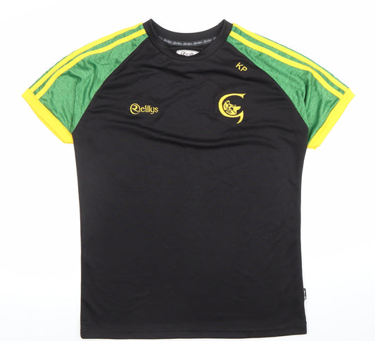 O'Neills Mens Black Green Short Sleeve Athletic Jersey T-Shirt Size M