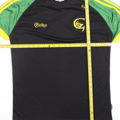 O'Neills Mens Black Green Short Sleeve Athletic Jersey T-Shirt Size M