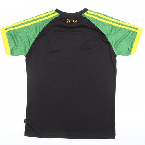 O'Neills Mens Black Green Short Sleeve Athletic Jersey T-Shirt Size M