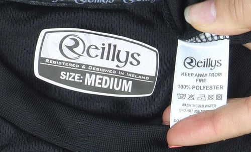 O'Neills Mens Black Green Short Sleeve Athletic Jersey T-Shirt Size M