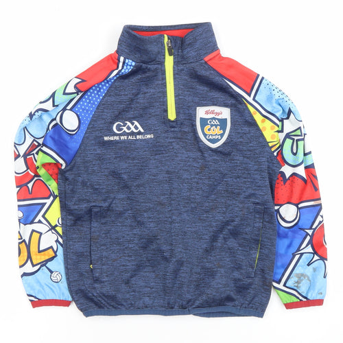 Masita Boys Blue 1/4 Zip GAA Kool Camps Hoodie 14 Years Graphic Print