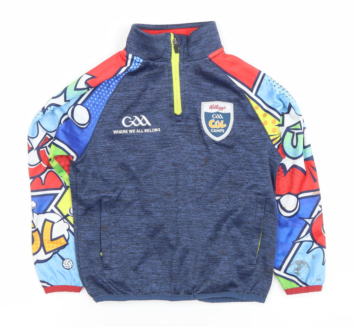 Masita Boys Blue 1/4 Zip GAA Kool Camps Hoodie 14 Years Graphic Print