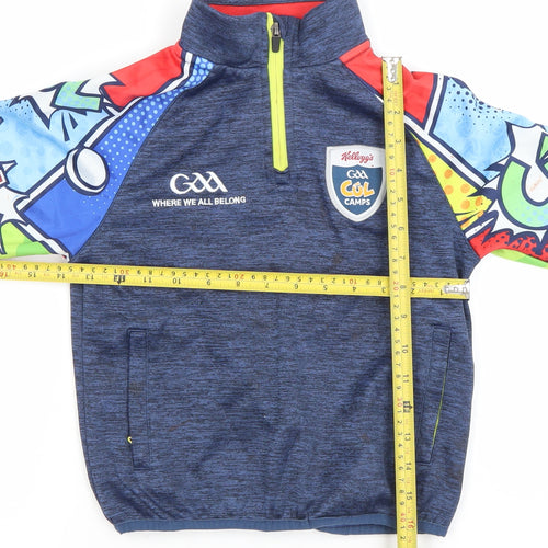 Masita Boys Blue 1/4 Zip GAA Kool Camps Hoodie 14 Years Graphic Print