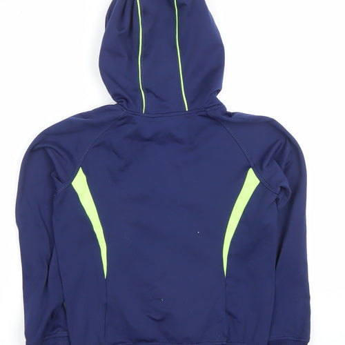 Decathlon Boys Blue and Neon Green Pullover Hoodie 6 Years Sportswear