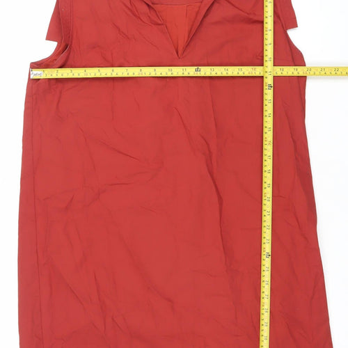 Banana Republic Women's Red Cotton Shift Dress L