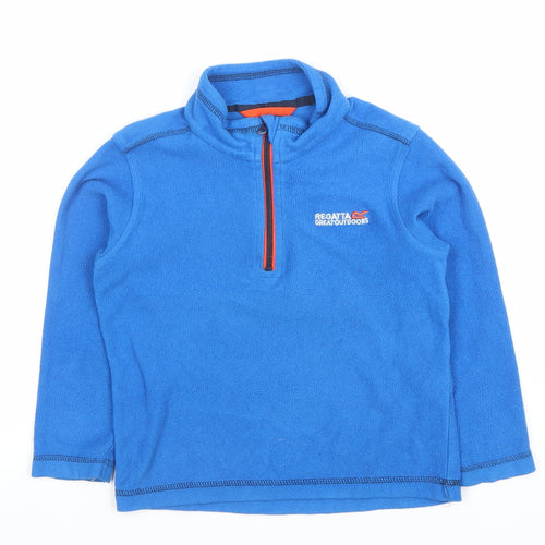 Regatta Boys Blue Fleece 1/2 Zip Hoodie Sweatshirt Size 5-6 Years
