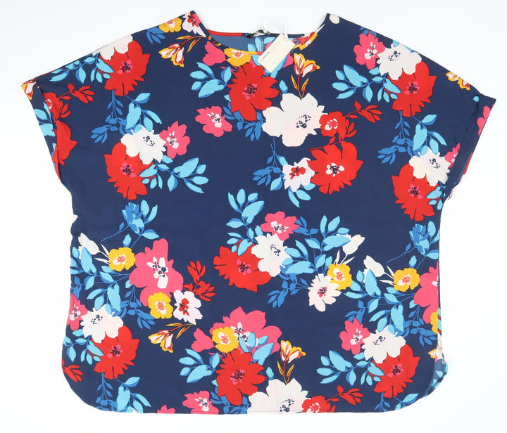 Capsule Women’s Multicoloured Floral Short Sleeve Polyester Tunic Blouse UK 16