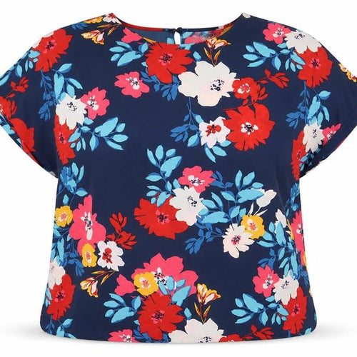 Capsule Women’s Multicoloured Floral Short Sleeve Polyester Tunic Blouse UK 16
