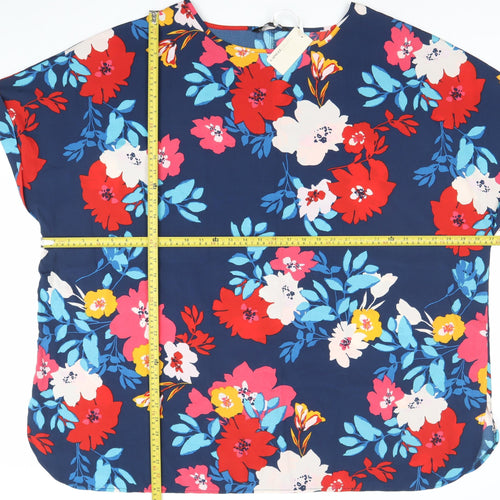 Capsule Women’s Multicoloured Floral Short Sleeve Polyester Tunic Blouse UK 16