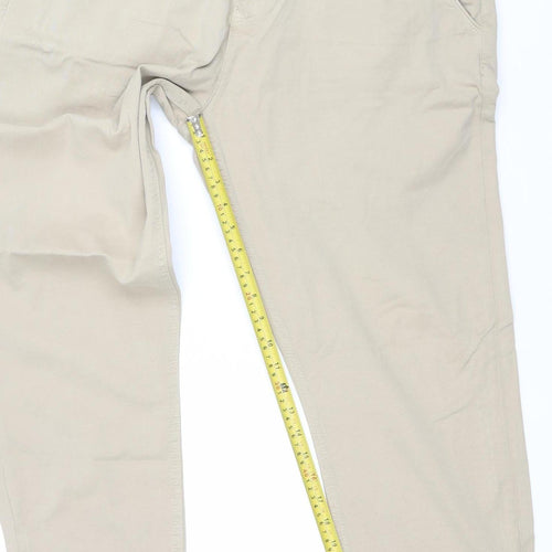 Phenix Men's Beige Chino Trousers 36 Regular Cotton Stretch