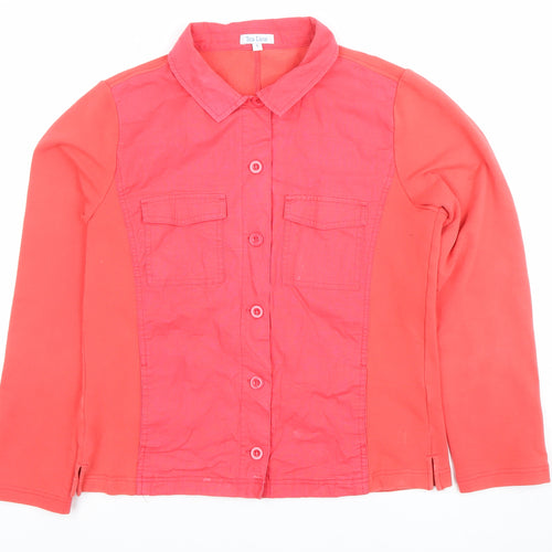 Tea Lane Womens Pink Cotton Blend Button Up Jacket Size S