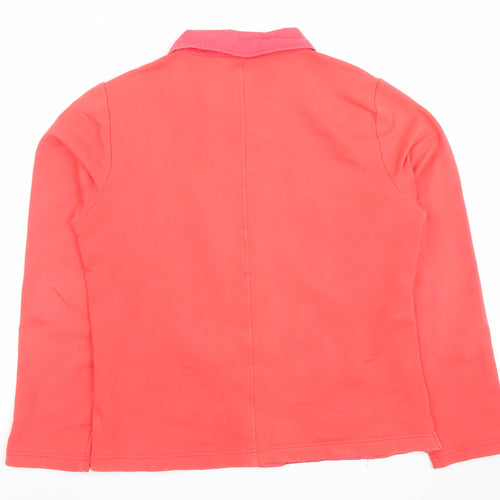 Tea Lane Womens Pink Cotton Blend Button Up Jacket Size S
