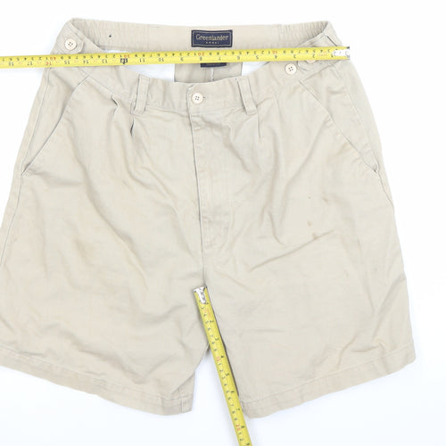 Greenlander Khaki Men's Beige Cotton Chino Shorts Size 34