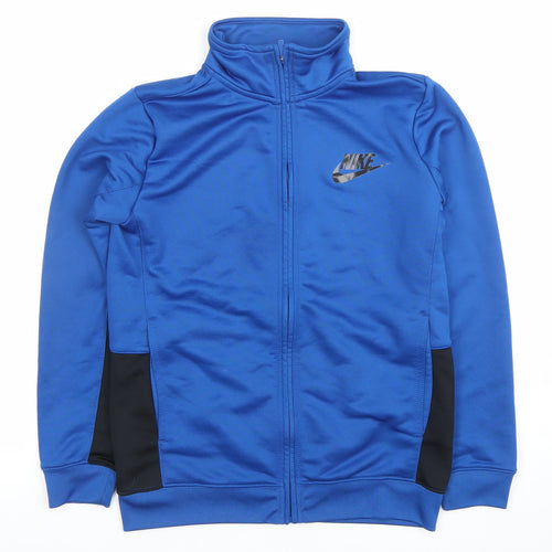 Nike Boys Blue Full Zip Hoodie Jacket Size L 12-13 Years Polyester