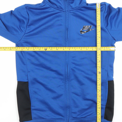 Nike Boys Blue Full Zip Hoodie Jacket Size L 12-13 Years Polyester