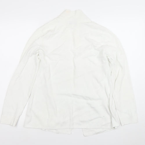 Gallery Women White L Cardigan Long Sleeve Knit Open Front
