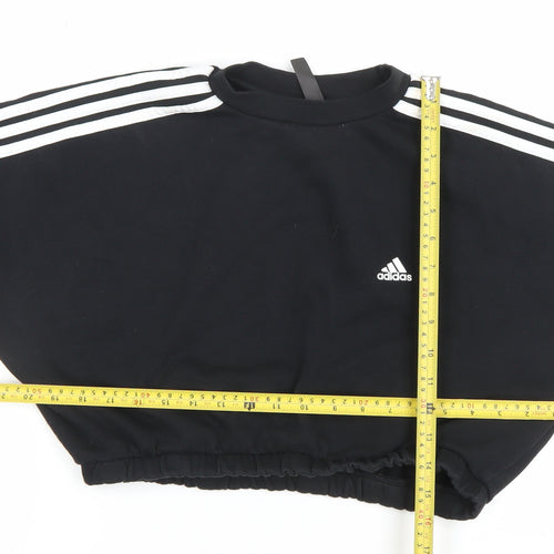 Adidas Womens Black M Cropped Crew Neck Sweatshirt