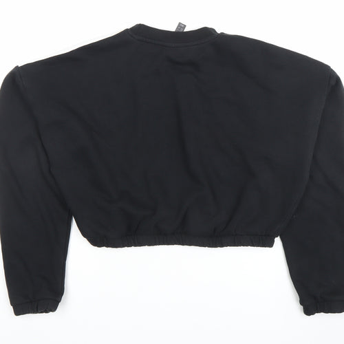 Adidas Womens Black M Cropped Crew Neck Sweatshirt