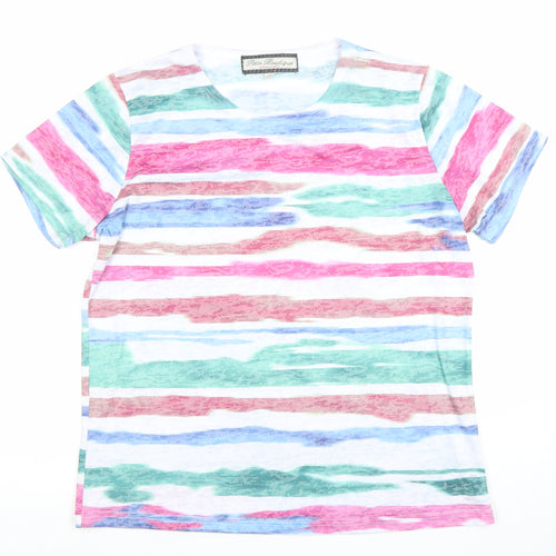 Xtra Boutique Women Multicoloured Striped T-Shirt Size 14