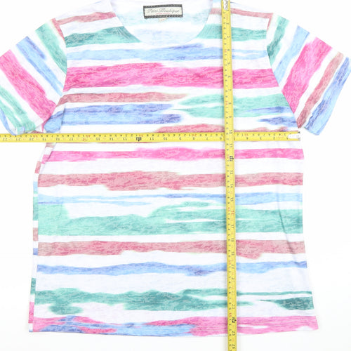 Xtra Boutique Women Multicoloured Striped T-Shirt Size 14