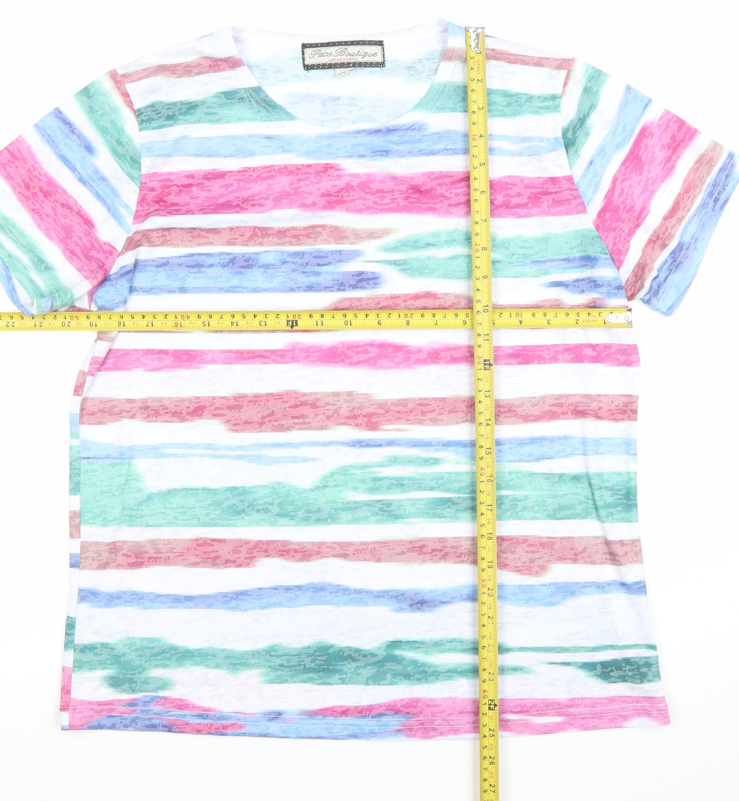 Xtra Boutique Women Multicoloured Striped T-Shirt Size 14