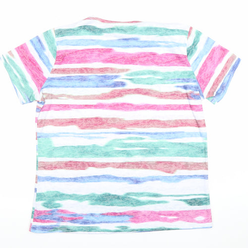 Xtra Boutique Women Multicoloured Striped T-Shirt Size 14