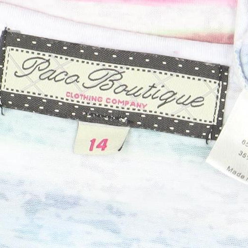 Xtra Boutique Women Multicoloured Striped T-Shirt Size 14