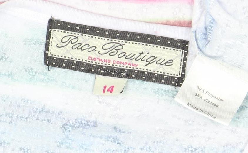 Xtra Boutique Women Multicoloured Striped T-Shirt Size 14