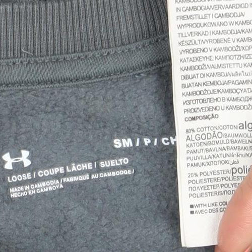 Under Armour Men’s Grey Small Crew Neck Pullover Sweatshirt