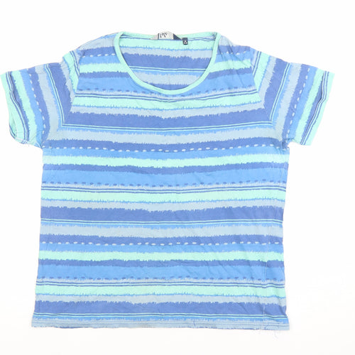 Irie Women's Blue Striped Cotton T-Shirt Size M