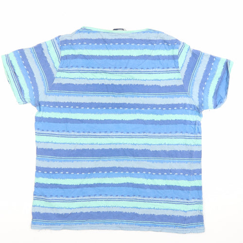Irie Women's Blue Striped Cotton T-Shirt Size M