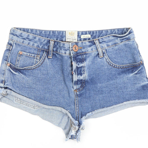 River Island Women’s Blue Denim Cut-Off Shorts Size 12
