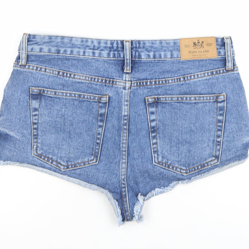 River Island Women’s Blue Denim Cut-Off Shorts Size 12