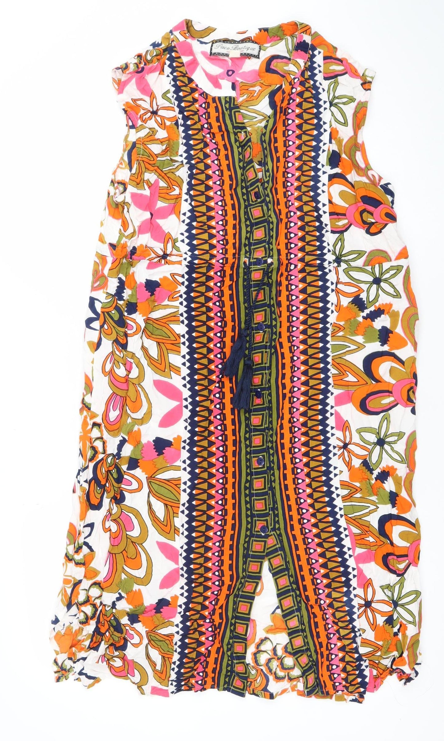 Grace Boutique Women’s Multicoloured Bohemian Midi Dress Size 14 Viscose